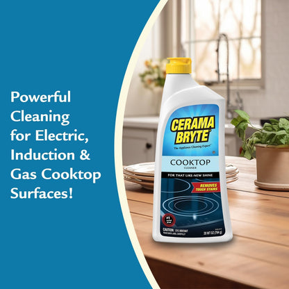 Cerama Bryte Cooktop Cleaner for Glass-Ceramic Surfaces, 18 oz, 2 Pack