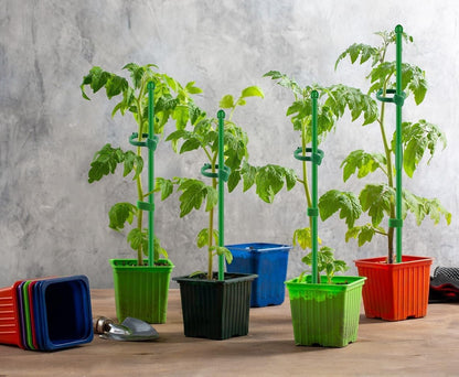 20Pcs Plant Stakes 17inch, Toylin Adjustable Length Plant Support Stake Green Orchid Stick with Clips for Indoor Outdoor,Garden Pole for Potted Orchid Tomato Vegetables