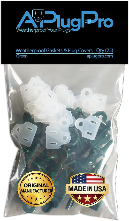(Set of 10, White0 The Original Weatherproof Gaskets & Plug Covers - Made in USA, Outdoor Waterproof GFCI Protectors, Christmas Light Installation, Extension Cords, Stop GFCIs from Tripping