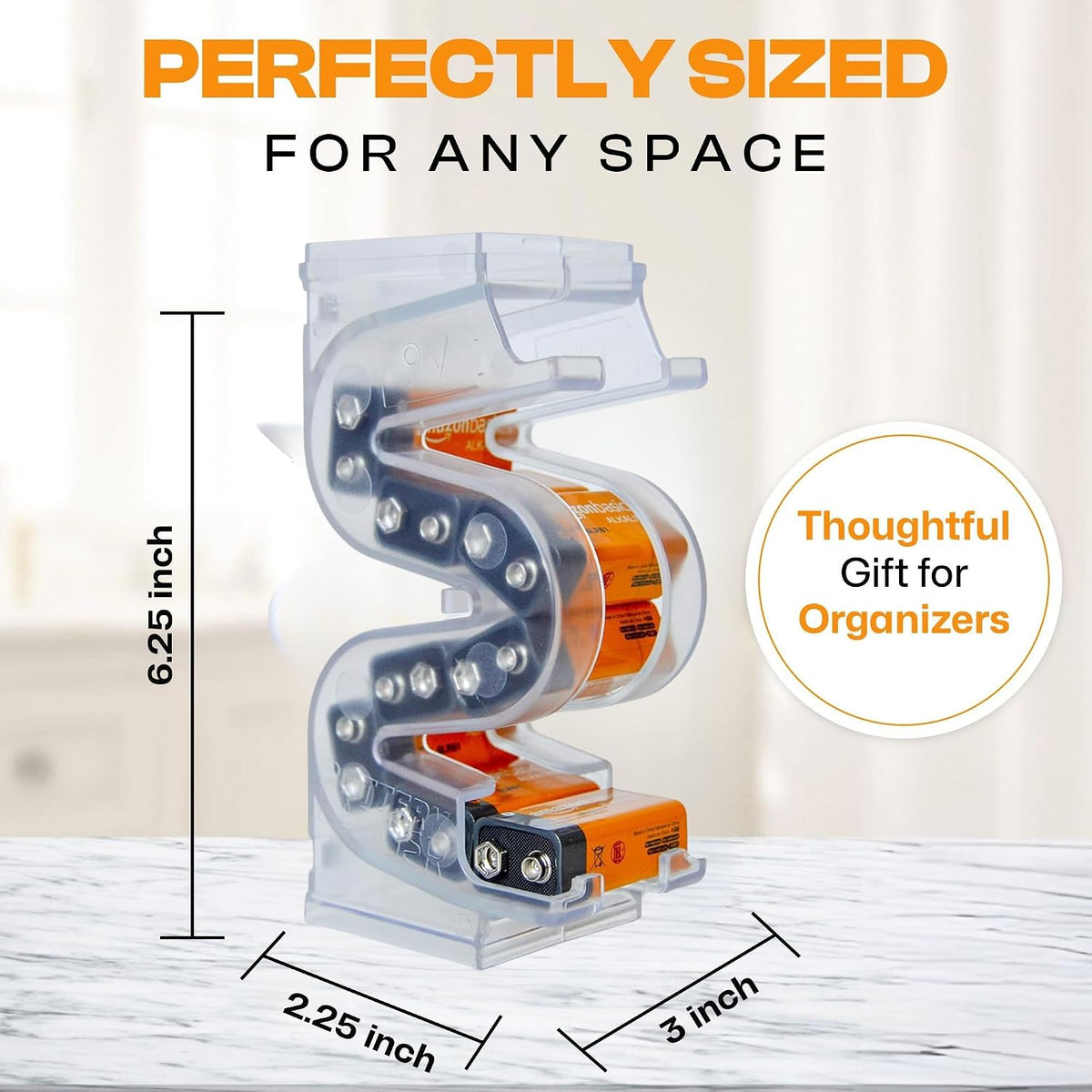 Battery Ladder Case - Battery Organizer & Dispenser (AAA & AA) | Stack It or Wall-Mount It To Dispense Batteries in First-In-First-Out Order, Tidy Storage for Home, Garage & Workshop