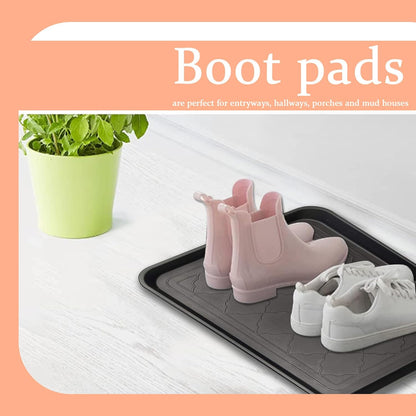 Shoe Tray for Entryway 2Pcs 18x14 Inch, Non-Slip Waterproof Boot Mat with Square Design, for Indoor and Outdoor Use, Style 2