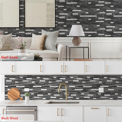 Yipscazo 2026 New Upgrade 11.34" X 11.57" Peel and Stick Backsplash, Stick on Backsplash Tiles for Kitchen, Bathroom, Fireplace (10 Sheets, Beige Rocks + Rose Gold)