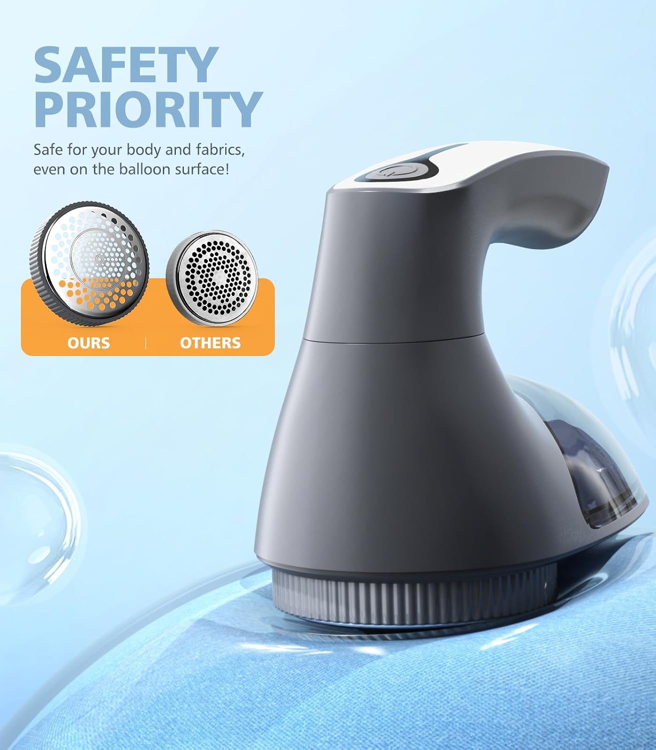 POPCHOSE Fabric Shaver, Lint Remover for Clothes, Lint Shaver with 6-Leaf Blades & 2 Speed, 2000mAh Rechargeable, Sweater Shavers to Remove Pilling, Electric Lint Remover for Couch, Furniture, Fuzz