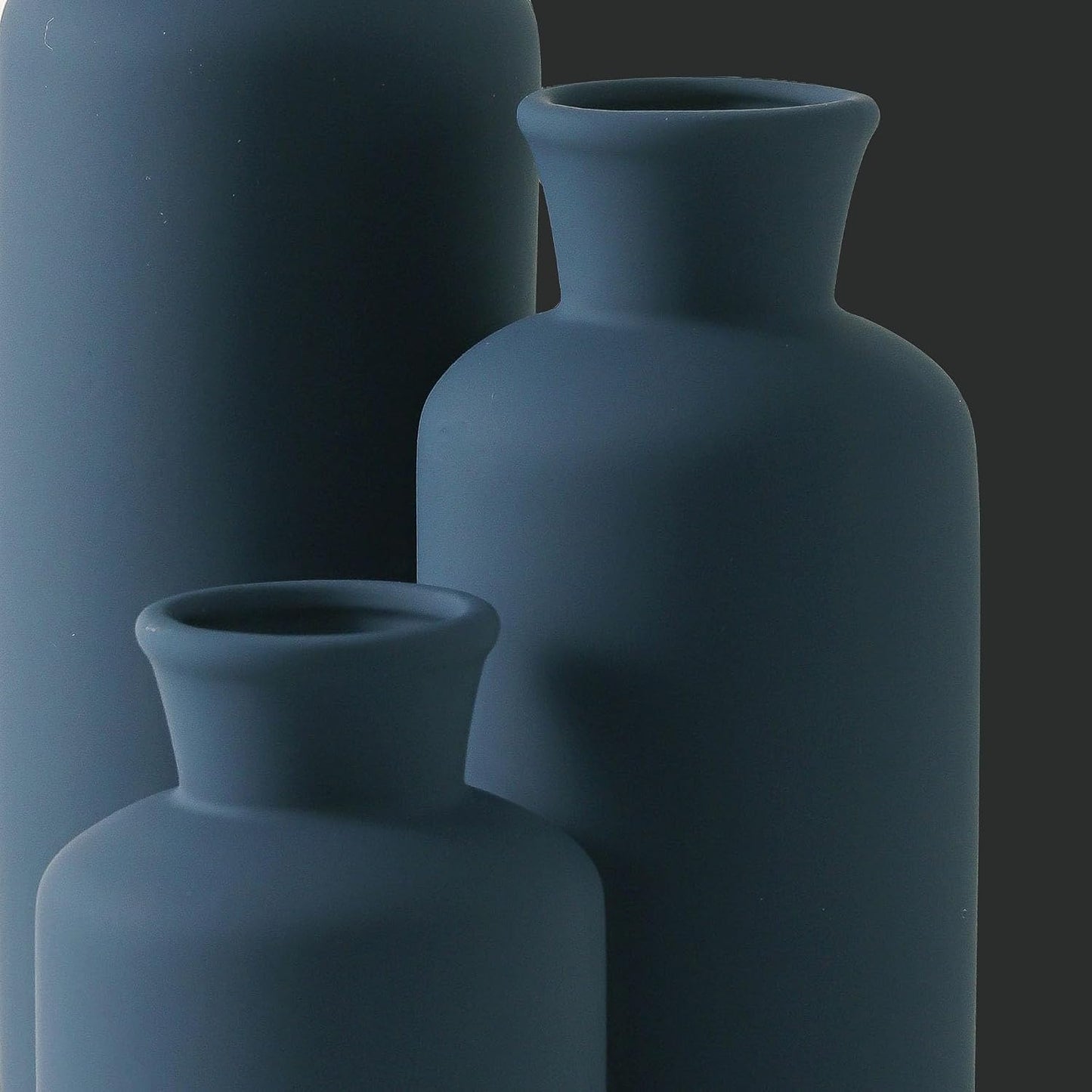 Ceramic Vase Set of 3, Decorative Vases Home Decor Modern Neutral Flower Pampass Boho Vase for Living Room, Table, Mantel, Entryway, Bookshelf, Kitchen, Bedroom, Bathroom - White