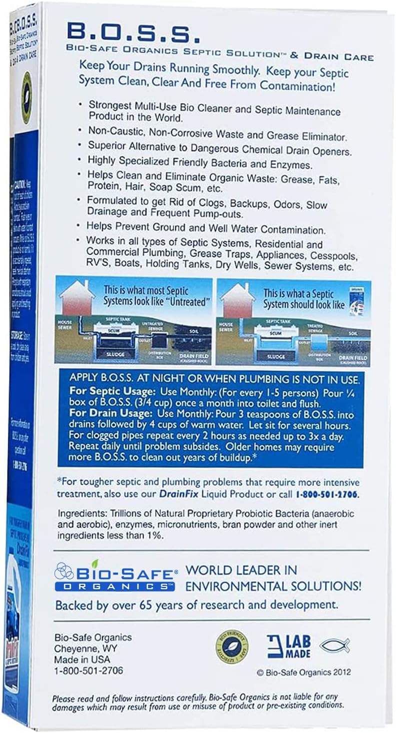 DrainFix & Septic Restorer – 32 oz Enzyme Septic Tank Treatment & Drainfield Restoration – Organic Drain Cleaner for Sewer Lines, RV & Home Plumbing – Safe for Pipes & Septic Systems