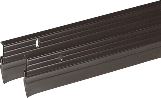 Frost King B59/36H Premium Aluminum and Vinyl Door Sweep 1-5/8-inch by 36-inches, Brown - 2-Pack