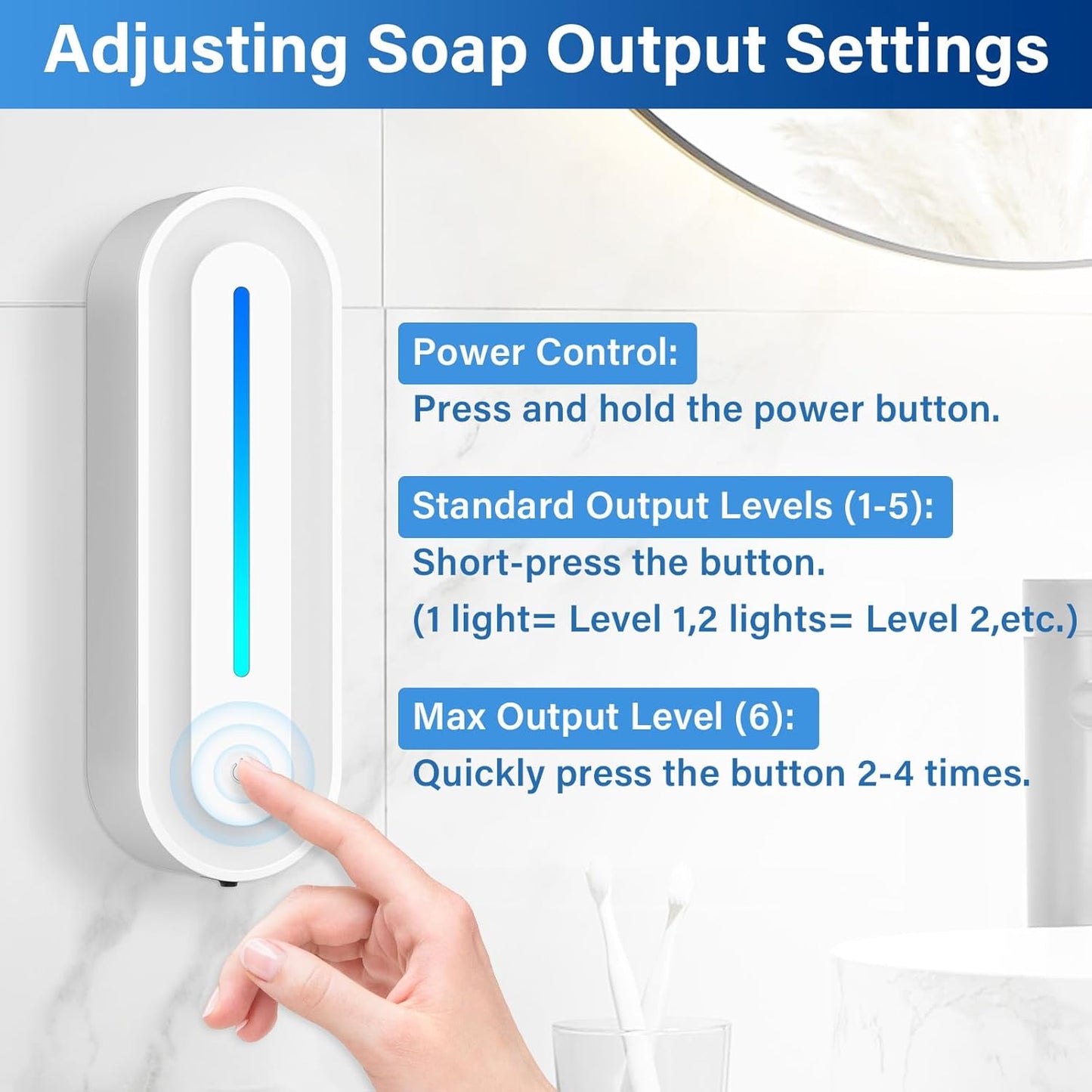 Automatic Soap Dispenser Wall Mount for Bathroom, 14.2oz Rechargeable Touchless Adjustable Auto Smart Foaming Hand Soap Dispenser for Bathroom,Kitchen,Office,Foam