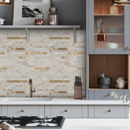 Midcard 20 Sheet Peel and Stick Backsplash, White Marble PVC Wall Tile for Kitchen Backsplash