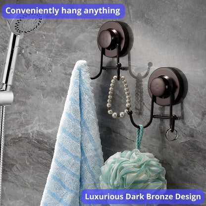HOME SO Suction Cup Hooks for Shower & Bathroom Towel Holder 1-Pack – Suction Cups Hooks for Hanging Towels, Robes, & Coats - Tiles, Glass Door or Mirror – Shower and Towel Hooks - Chrome, Stainless