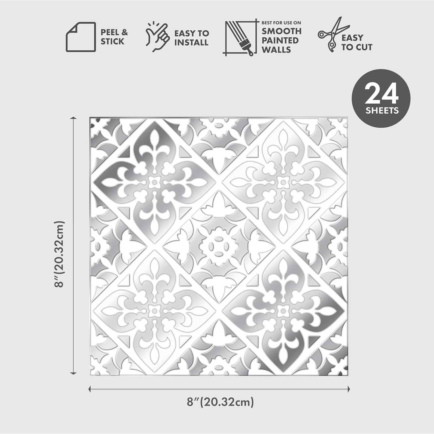 Main Street – 24-Pack of 8 x8 Peel and Stick Backsplash Wallpaper Tiles – Removable Self Adhesive Wall Tile for Kitchen, Renter-Friendly for Your Home and DIY Projects (Patina Copper)
