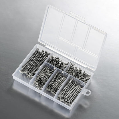 Wensilon 430pcs Stainless Steel 304 Nails Kit, Hanging Nails Kit, Wall Nails Kit, Dowels Kit, Long Nails Kit