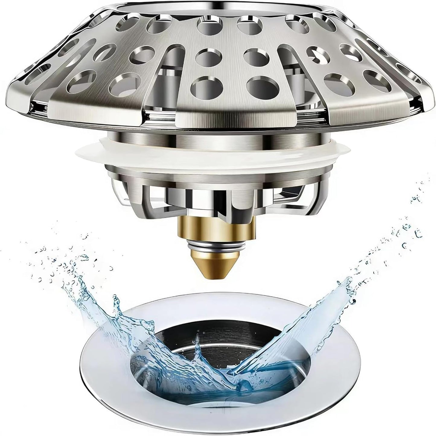 AzWzz Bathroom Sink Stopper,Sink Hair Catcher,Bathroom Sink Drain Strainer Pop Up Drain Cover Plug,Universal for 1.1 to 1.65in Sink Drain Hole