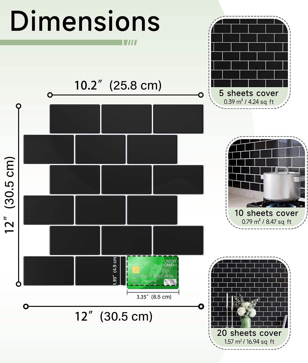 Yoillione Peel and Stick Backsplash for Kitchen: Self Adhesive Wall Tiles for Bathroom - Vinyl Thick Back Splash Tile (10, Light Coffee)