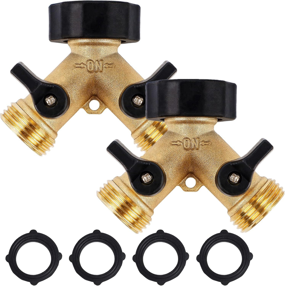 Garden Hose Splitter 2 Way Heavy Duty,Faucet Splitter, Outdoor Faucet Splitter, y Adapter for Water Hose, Water Spigot Splitter （2Pcs）