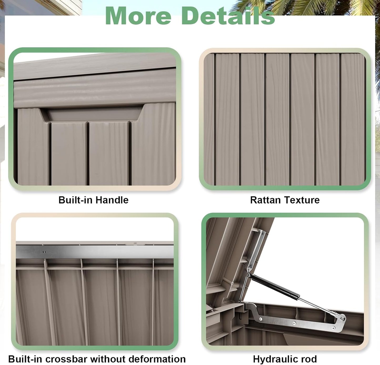DRATO 180 Gallon Outdoor Storage Box, Large Waterproof Deck Box, Lockable Resin Storage Container with Reinforced Support for Patio Cushions, Garden Tools, UV-Resistant Outdoor Chest（Black，180 Gallon）