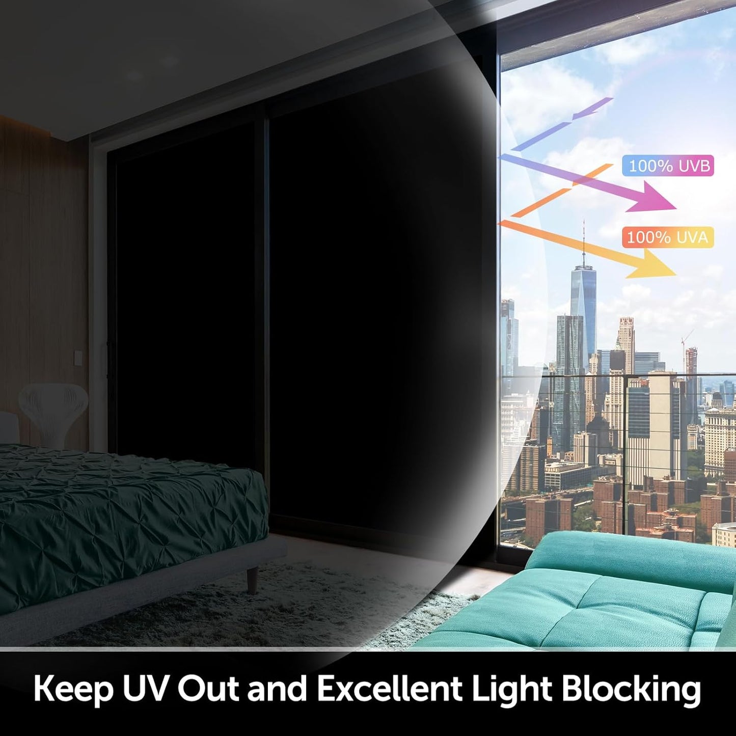 HIDBEA Frosted Window Privacy Film Heat Control UV Blocking, Static Cling Non-Adhesive Reusable Door coverings for Bathroom Home Office (Frosted 17.5 Inch x 6.5 Feet)