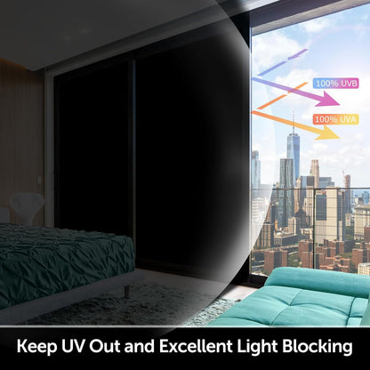 HIDBEA Frosted Window Privacy Film Heat Control UV Blocking, Static Cling Non-Adhesive Reusable Door coverings for Bathroom Home Office (Frosted 17.5 Inch x 6.5 Feet)