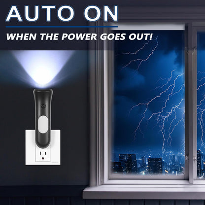 ROSSEX 4 in 1 Emergency Lights for Home Power Failure, 4 Pcs Rechargeable LED Flashlight Plug in Wall, Automatic Turn-On Power Outage Night Light Flashlight for Hurricane Preparedness Items