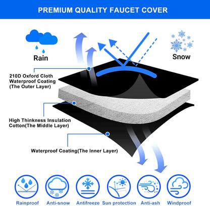 Outdoor Faucet Cover, Faucet Cover Socks for Winter Freeze Protection with Reflective Strips, Waterproof Insulated Spigot Tap Cover, Reusable Sprinkle Valve Insulation Wrap and Hose Bib Cover, 4 Pack