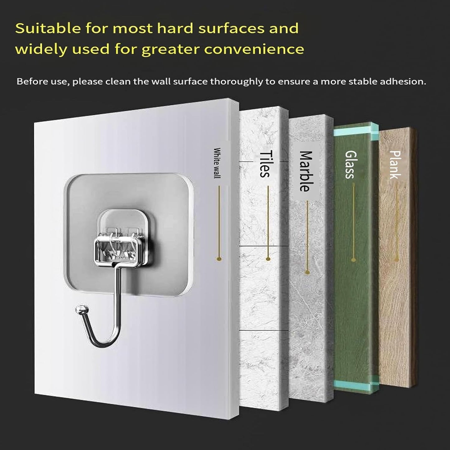 Wall Hooks for Hanging, Heavy Duty Adhesive Hooks, 100lbs Weight Capacity, Waterproof Transparent Sticky Hooks for Towels, Keys, Pictures, Bathroom, No Nails Needed(30 Pieces) (30)