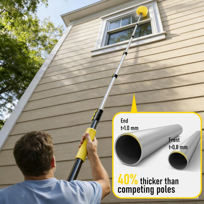 20 Foot High Ceiling Duster Kits with 5-12ft Heavy Duty Extension Pole, High Reach Duster for Cleaning,Microfiber Feather Duster,Cobweb Duster,Ceiling Fan Duster,Window Squeegee & Cleaner
