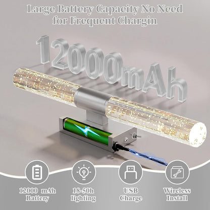 camuucci Battery Operated Wall Sconces Set of 2 Rechargeable Battery Powered Wall Light with 12000mAh Not Hardwired Dimmable Wall Lamp Fixtures for Bedroom Living Room Gold 15.3 Inches