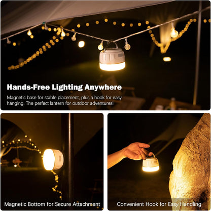 Yonktoo Camping Lantern Rechargeable, 300H Runtime, 6400mAh, IPX5 Waterproof Tent Light for Camping, Hiking, Power Outages, Home, Emergency - Standard Edition,Orange