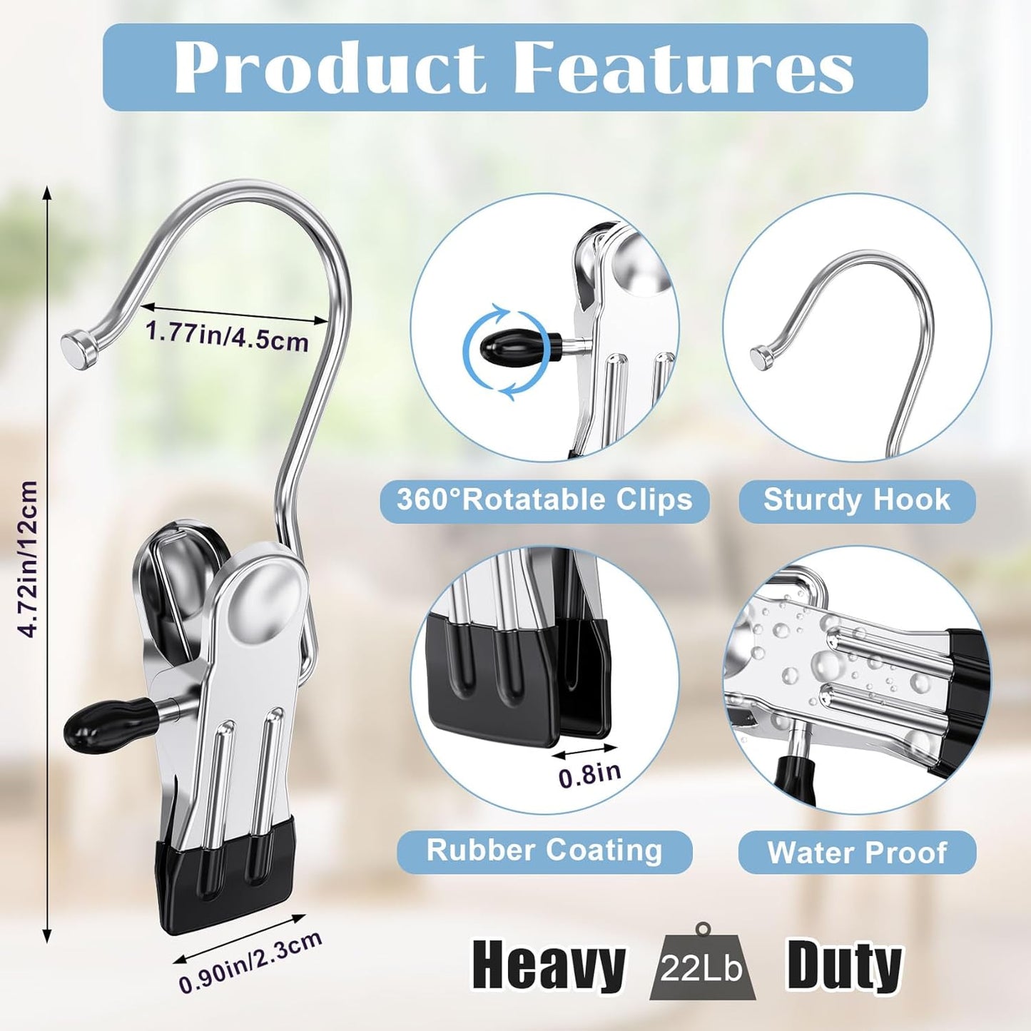 Boot Hangers Clips for Closet, Laundry Hooks Hanging Clips Clothes Pins Boot Holder Clips Space Saving Portable for Travel Tall Boots Socks Towel Jeans Hats (24, Multi)