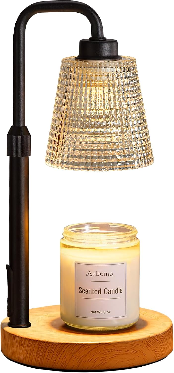 Candle Warmer Lamp with Timer Dimmable, Wax Warmer for Scented Jar Candles, Adjustable Height Candle Lamp for Home Decor, Birthday Gifts for Women Mom House Warming Gifts, Matte Black