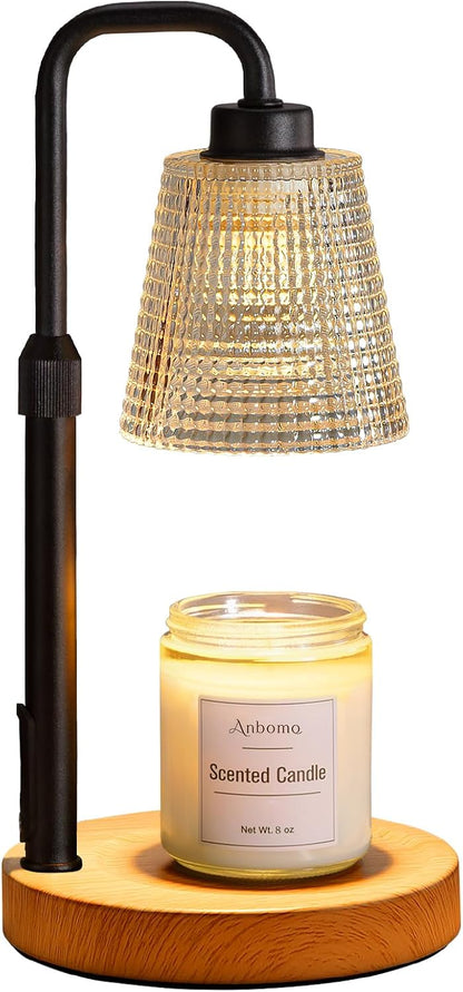 Candle Warmer Lamp with Timer Dimmable, Wax Warmer for Scented Jar Candles, Adjustable Height Candle Lamp for Home Decor, Birthday Gifts for Women Mom House Warming Gifts, Matte Black