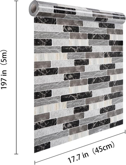 WENMER Kitchen Peel and Stick Backsplash Wallpaper, Waterproof Bathroom Wall Paper, Self Adhesive Removable Wallpaper for Kitchen Backsplash, Tile Contact Paper for Countertop, 17.7"x 118"