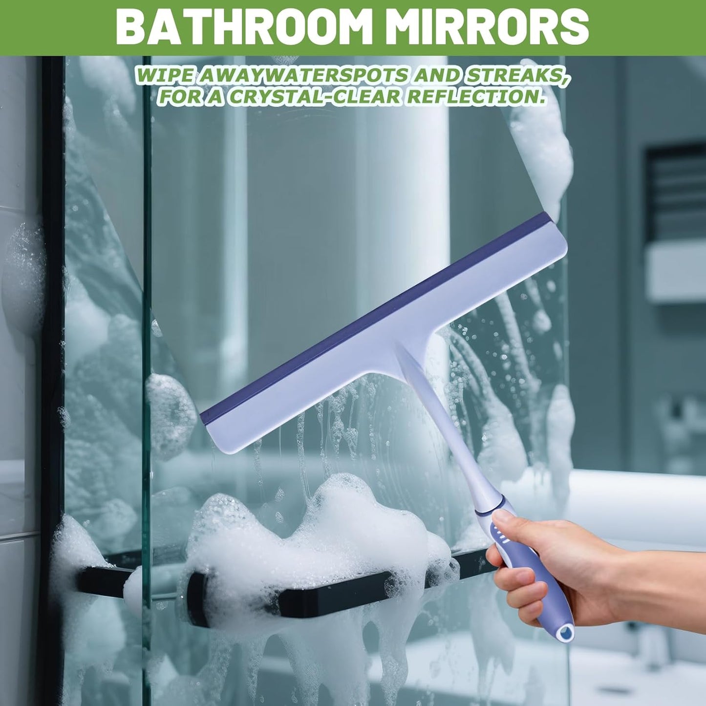 3PCS mini Squeegee Shower Squeegee Hanging Rubber Squeegee with Hook, Multipurpose Shower Squeegee for Glass Doors Window Squeegee (Regular Version)