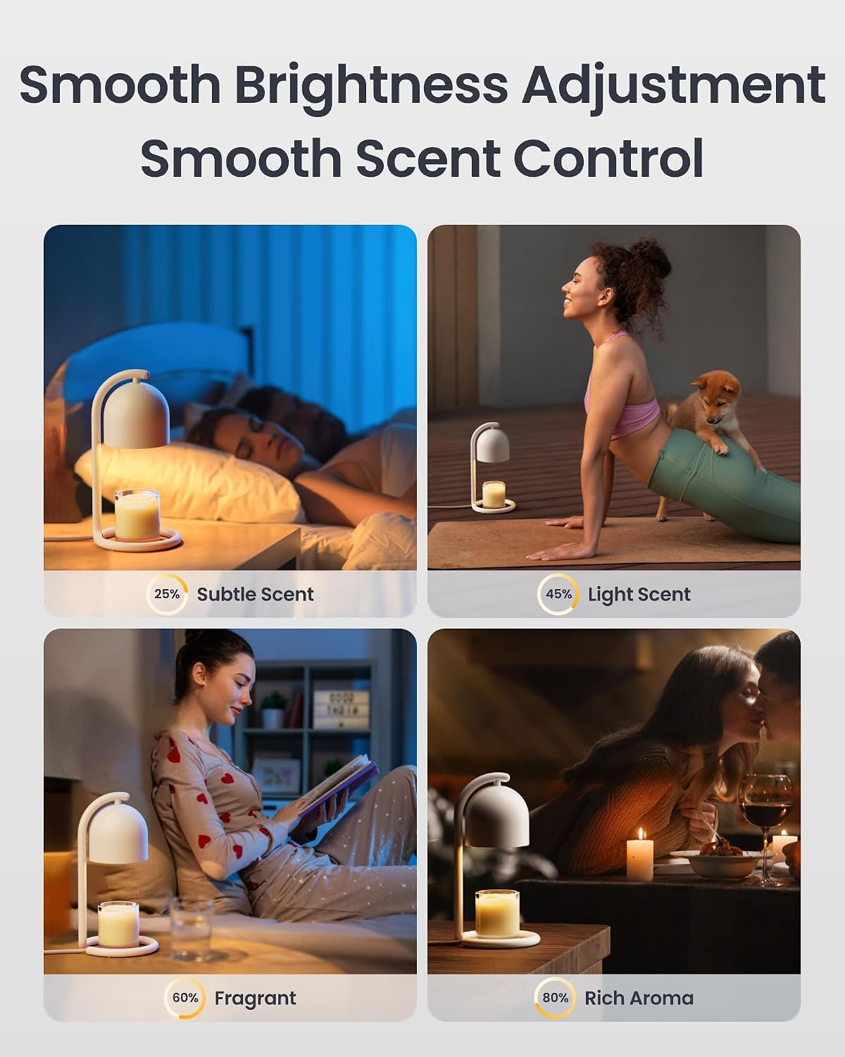 SwitchBot Smart Candle Warmer Lamp with Timer & Voice Control — Dimmable Flameless Candle Wax Melter, Matter-Enabled for Apple Home & Alexa, Birthday & Mother's Day, Gift for Women, Home Decor