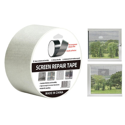 Window Mesh Screen Repair | Self-Adhesive Flexible Patch Tape | Window Screen Replacement Kit | for Patio Porch RV Balcony Tent Camper Apartment