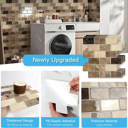 Art3d Peel and Stick Backsplash for Kitchen White Subway (10 Tiles, Thicker Design)