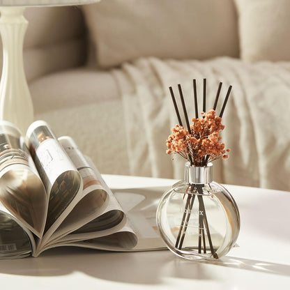 Flower Reed Diffuser Set 5.07oz Satin Rose Scent Diffuser with Sticks Home Fragrance Reed Diffuser for Bathroom Shelf Decor