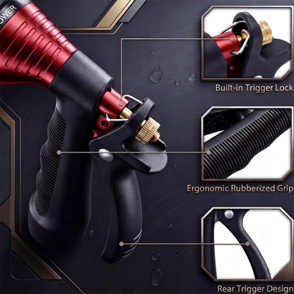 GREEN MOUNT Water Hose Nozzle Spray Nozzle, Metal Garden Hose Nozzle with Adjustable Spray Patterns, Perfect for Watering Plants, Washing Cars and Showering Dogs & Pets