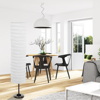 Paper Floor Lamp Shade Replacement Foldable Standing Nordic Style Light Cover Long Rice Paper Chandelier Protector for Home Hotel Bedroom White