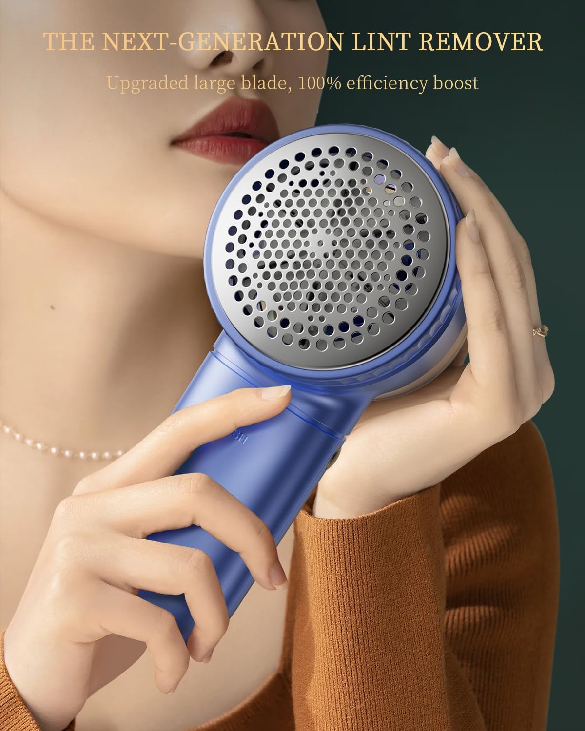 X-Large Fabric Shaver with Lint Brush, Rechargeable Lint Shaver with Digital Display, 3-Speeds, 6-Leaf Blades, 1200mAh Electric Lint Remover Sweater Shaver for Removing Fuzz and Pill