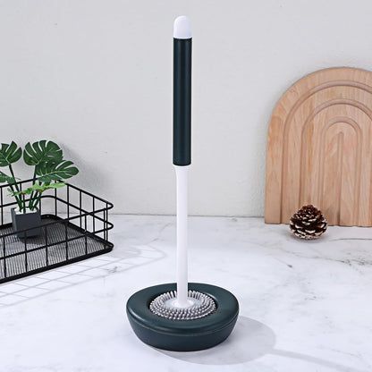 Angoily Silicone Toilet Brush with Holder Quick Drying Drainage Flexible Bristles Bathroom Cleaning Tool Modern Design Household Scrubber
