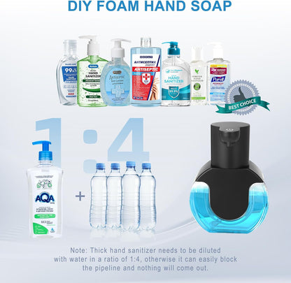 2 Pack Automatic Soap Dispenser,14.2oz/420ML Touchless Automatic Foaming Hand Soap Dispenser,Rechargeabled Wall Mounted Smart Pump for Bathroom Kitchen