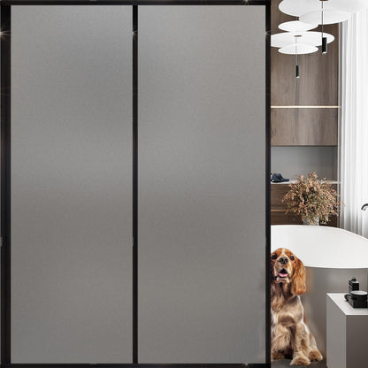 Frosted Window Film, Removable Glass Door Privacy Film, Suitable for Bathrooms, Offices, Static Cling Decorative Film, Reusable Window Stickers (Pure, 17.5X78.7 Inch)