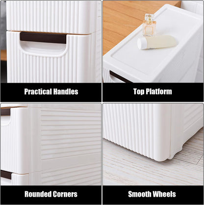 3 Drawers Slim Bathroom Storage Cabinet,Narrow Plastic Storage Cart,Rolling Dresser on Wheels for Bedroom,Living Room,Bathroom,Kitchen