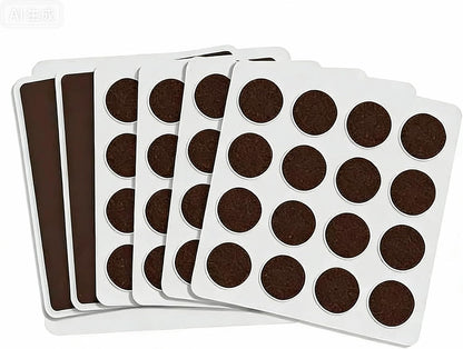 Felt Furniture Pads – 64 Round & 2 DIY Square Premium Felt Floor Protectors for Chair Legs, Best Protection for Hardwood Floors, Protects from Scratches & Noise, Brown & Beige Combo