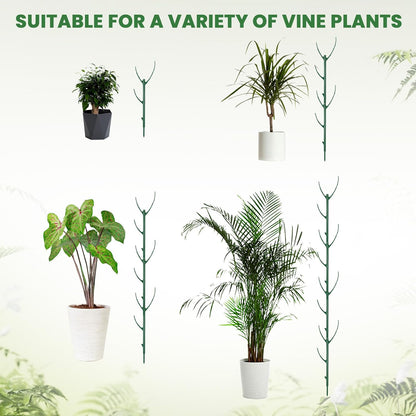 5 Pack Monstera Plants Support Stackable Plant Support Stakes Pothos Climber Supports Vine Plant Sticks Stakes with Plants Clips Ties for Indoor Outdoor Vine Orchid Perfect Moss Pole Replacement