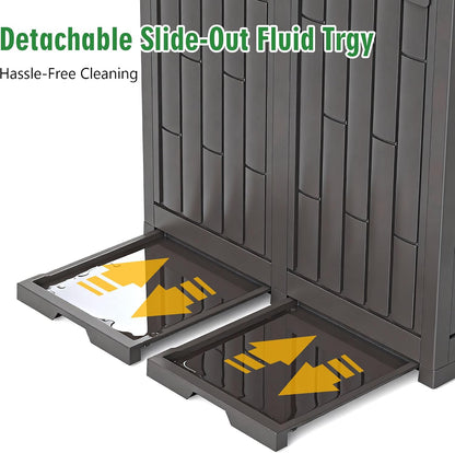 Outdoor Storage Box, 60 Gallon Waterproof Deck Box, Lockable Storage Container, Built-in Reinforcing Metal Rod Outside Resin Bin for Patio, Garden, Poolside and Garage