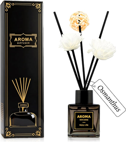 Reed Diffuser Set, 1.7 fl oz Scent Diffuser with Sticks, Freesia Scent for Bathroom Accessories Shelf Decor, Air Fresheners for Home, Home Fragrance Products, House Office Room Decor Aesthetic Gift