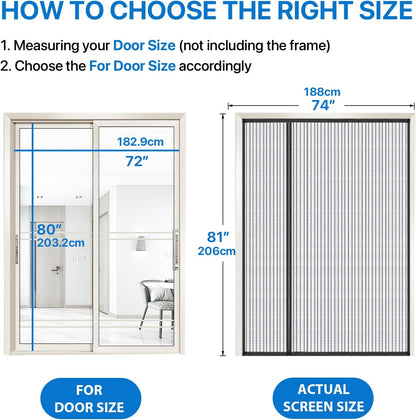 Heavy Duty Door Screen Magnetic Closure, LOVIGA Thickened Fiberglass Screen Door Mesh, Self Sealing, Tear Resistant, Easy Assemble, Fine Mesh Keep Bugs Out Fit Door Size 36 Inch X 82 Inch
