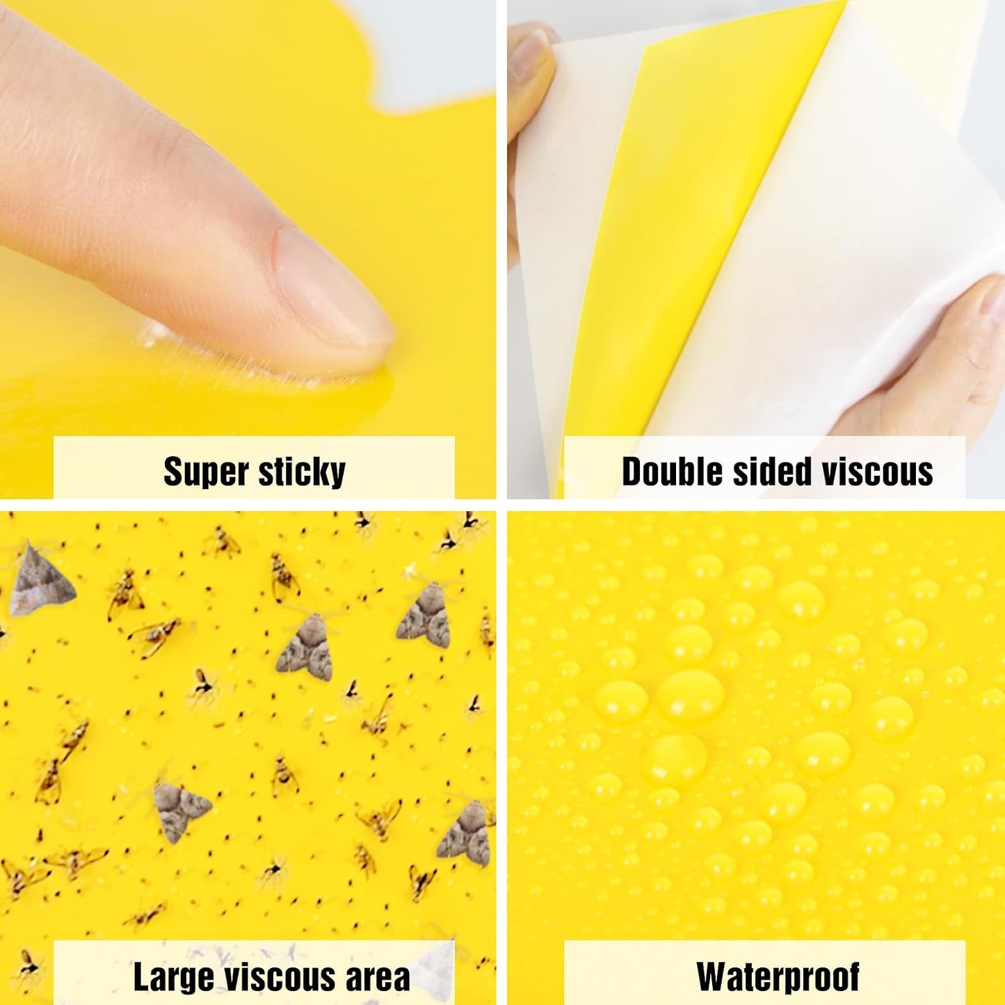 40 Pack Fungus Gnat Traps for House Indoor Yellow Sticky Traps for Gnats Sticky Traps for Plants, Dual-Sided Fungus Gnat Sticky Traps Fruit Fly Traps for Indoors