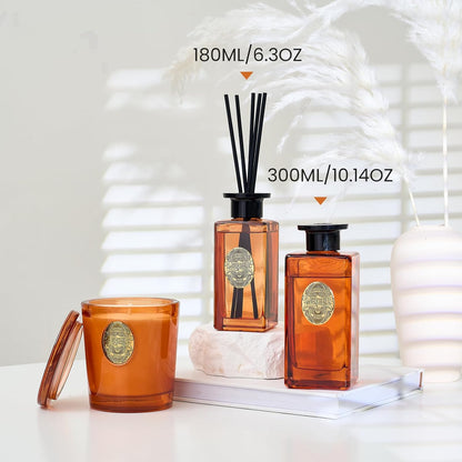 M&SENSE 6.3 oz Large Reed Diffuser Set | Lime+Basil Scent Oil Diffuser with Sticks | Hotel Collection Non-Toxic Home Fragrance |for Bedroom Bathroom Living Room - Colors B